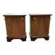 Pair of Hungarian Art Deco bedside tables in brown wood, 1930s — set of 2