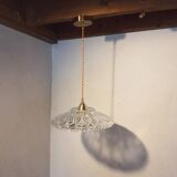 Vintage chiseled glass pendant light