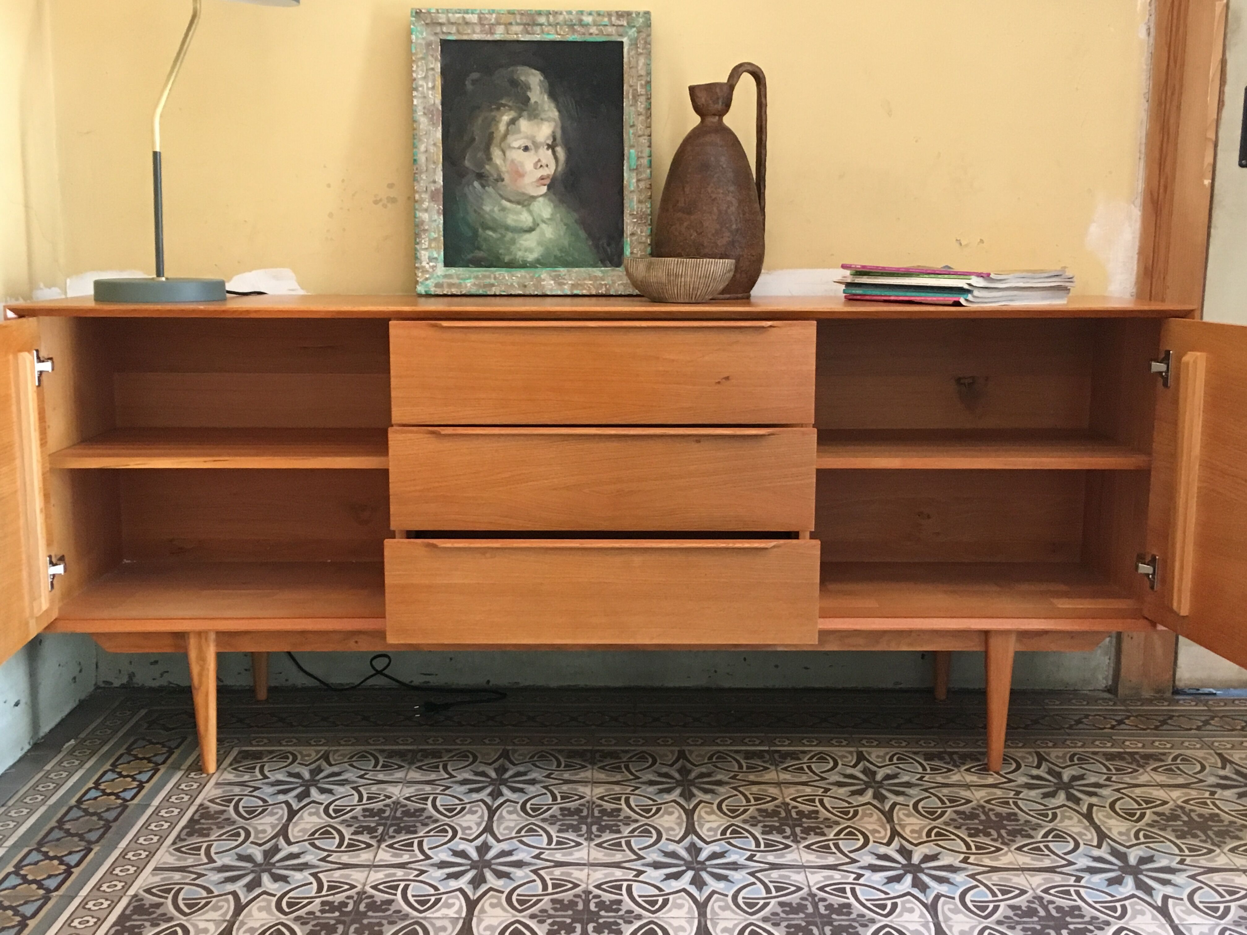 Scandinavian enfilade in light wood