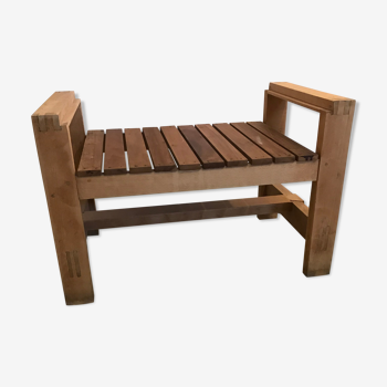 Solid wooden bench