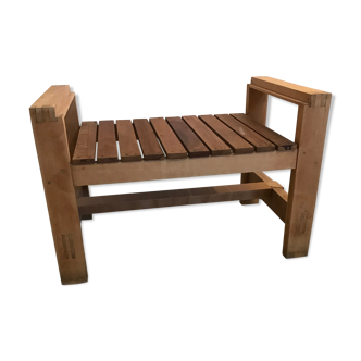 Solid wooden bench
