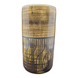 Cylindrical vase with geometric decoration by Dominique Pouchain