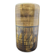 Cylindrical vase with geometric decoration by Dominique Pouchain