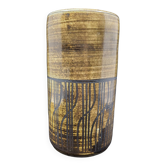 Cylindrical vase with geometric decoration by Dominique Pouchain