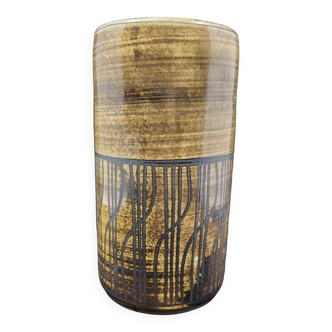 Vase cylindrique à décor Géométrique par Dominique Pouchain