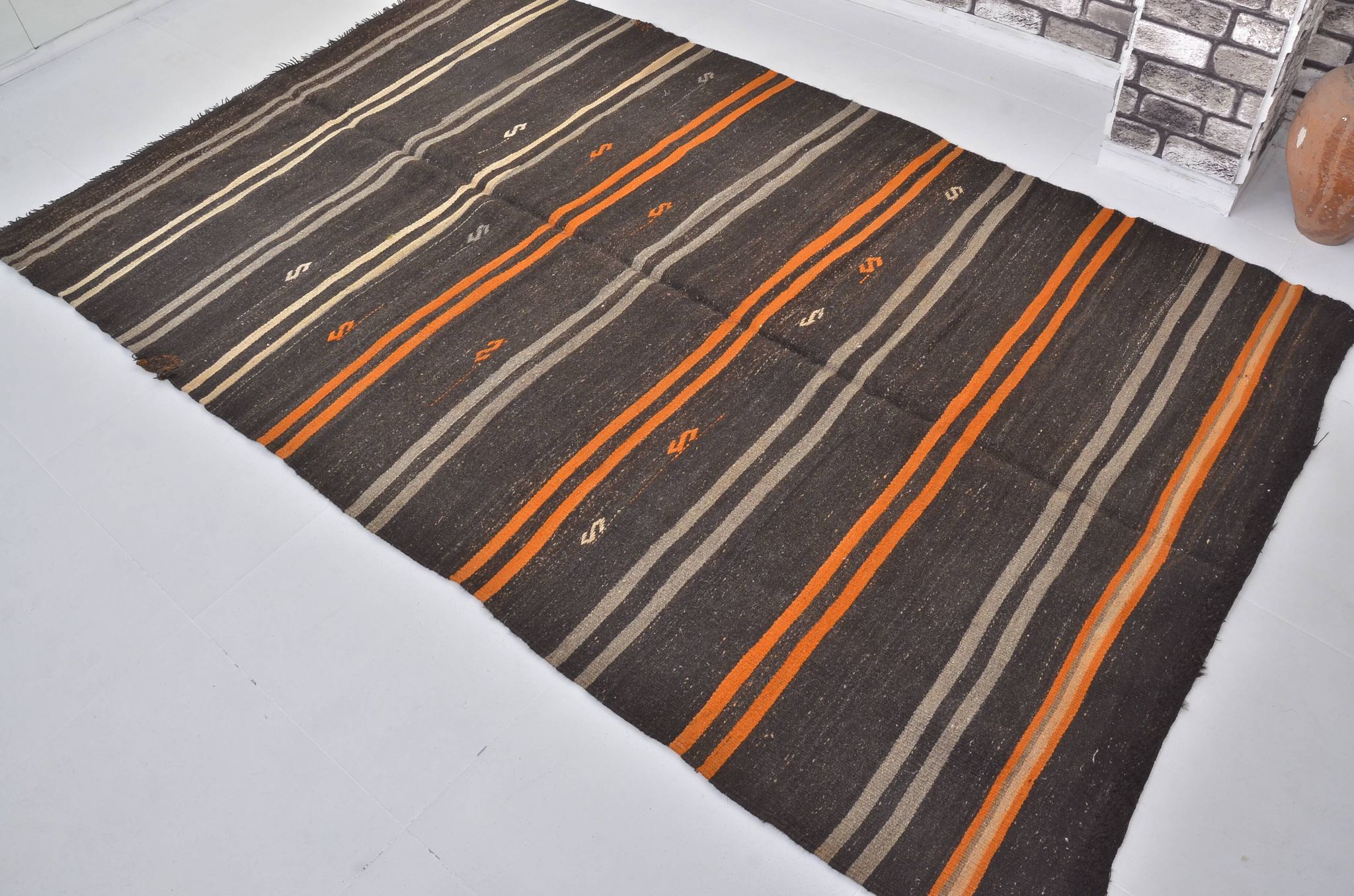 Oushak Organic Vintage Kilim Rug sku  1692