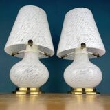 Mushroom table lamps in Murano glass, Italy, 1970s, set of 2