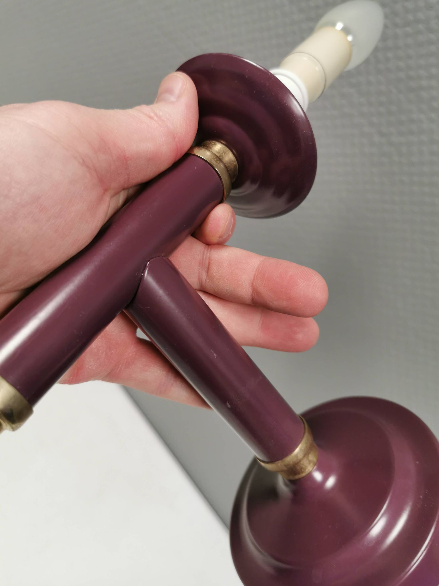 Wall lamp from Swedish Belid 1990s, in a beautiful aubergine purple colour.