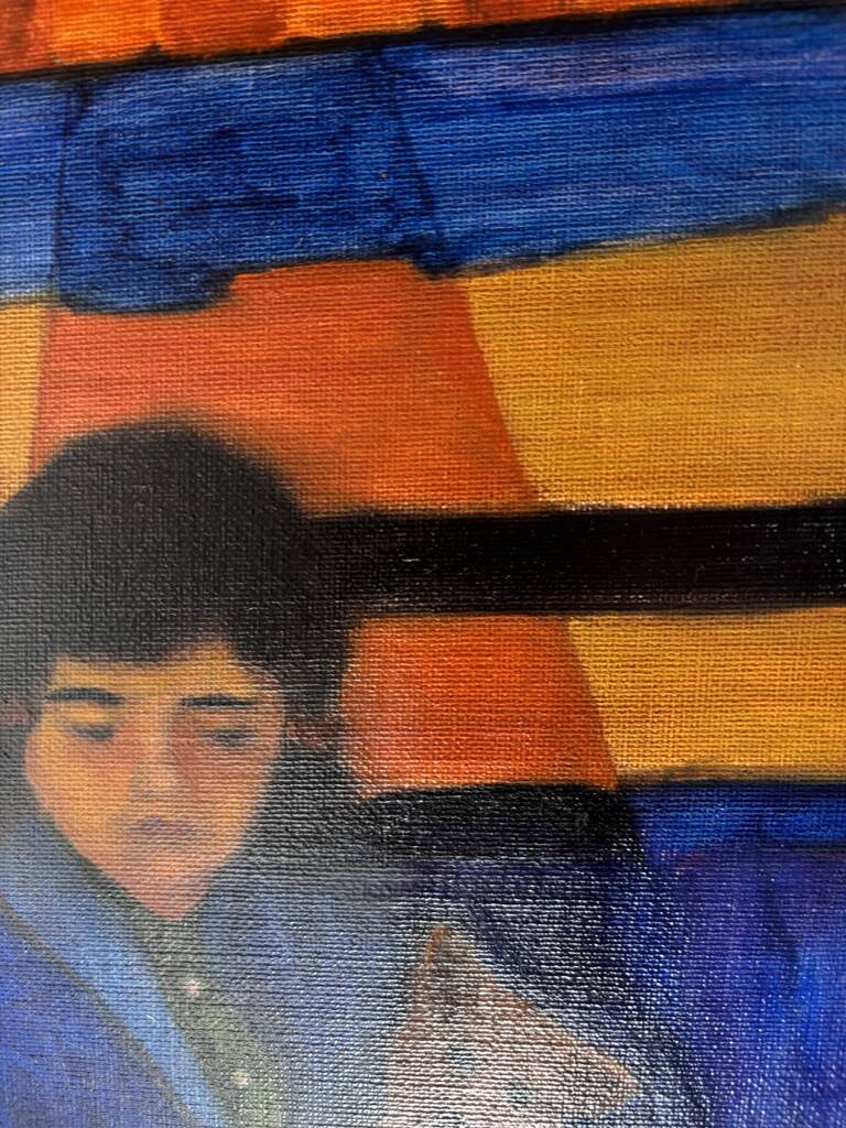 Oil painting on canvas "French Childhood" 1980