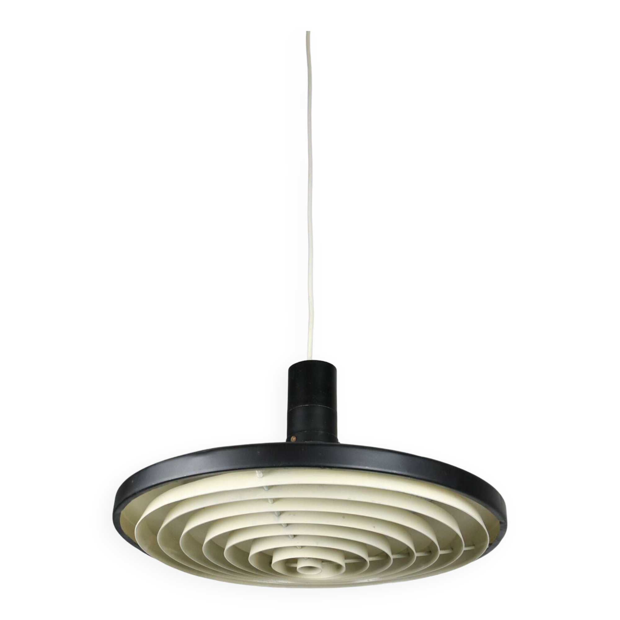 Mid-century industrial danish black pendant lamp, 1960s