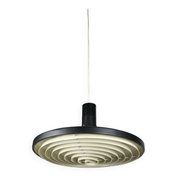 Mid-century industrial danish black pendant lamp, 1960s