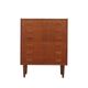 Danish teak chest of drawers with six drawers and sculptural handles, 1960s