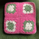 70s crochet cushion