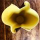 Large Vase Signed Elchinger. Black and yellow in free form. 1950s