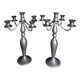 Metal candelabras with five arms
