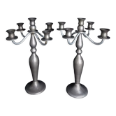Metal candelabras with five arms