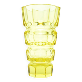 Vase Art Déco, cristal jaune, design de J. Hoffmann, Moser, Tchécoslovaquie, années 1930