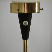 1960s Lidokov Space Age Brass and Opaline Glass Floor Lamp