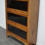 German Oak Bookcase with Folding Doors In Style of Globe Wernicke, ca 1930s