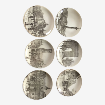 Set of 12 wall plates of Paris monuments