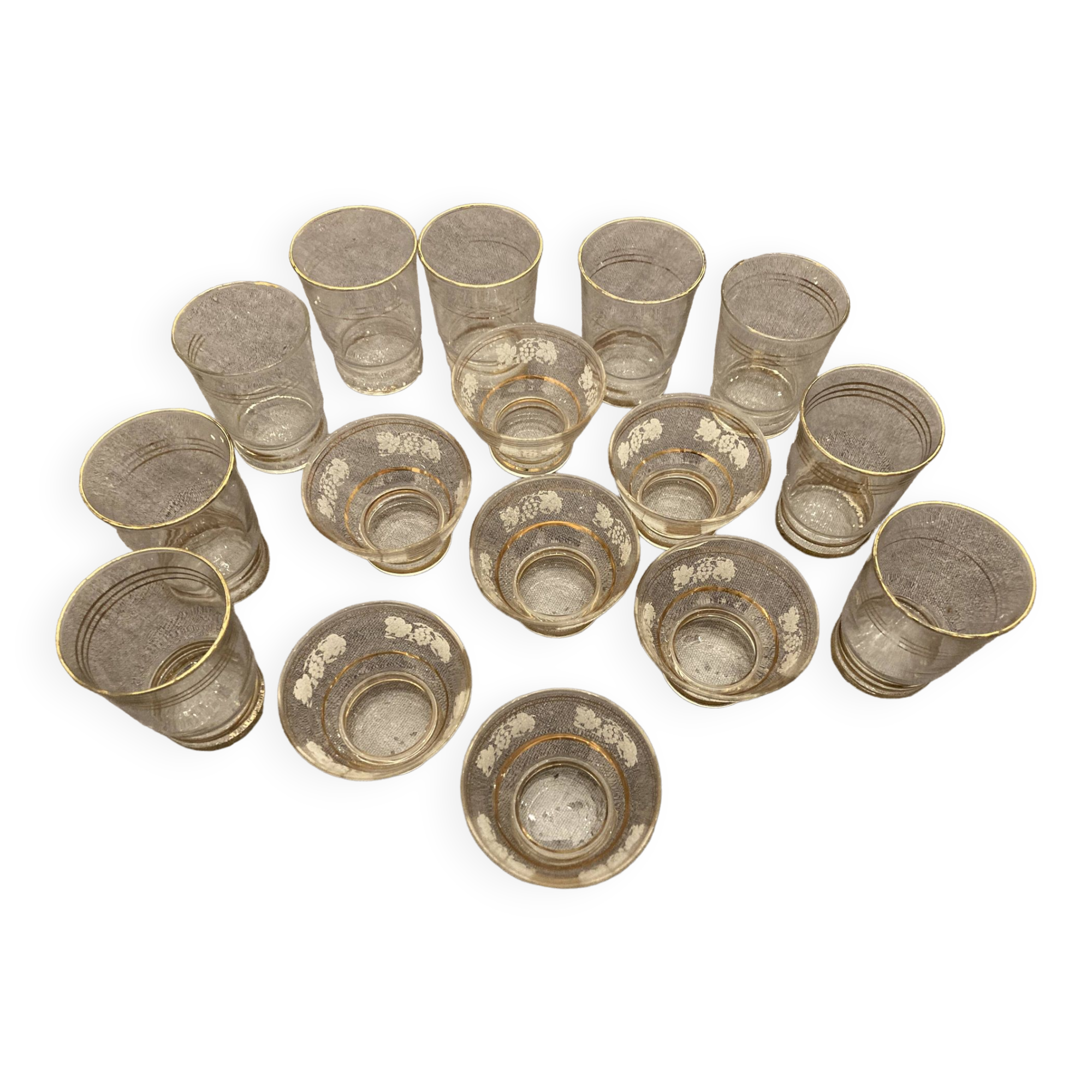 Set of Water Glasses and Champagne Glasses