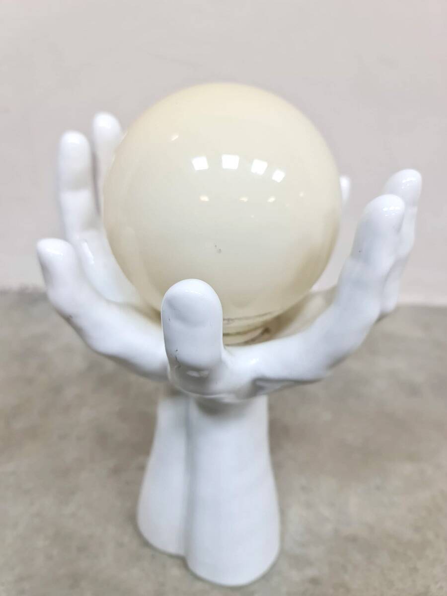 Vintage rare ceramic hand shaped table lamp