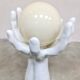 Vintage rare ceramic hand shaped table lamp