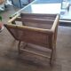 Fluted rattan magazine rack, 1950s
