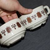 3 vintage stackable porcelain cups from the 70s