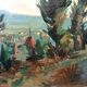 Landscape painting oil on panel Tuscan school 1930s signed