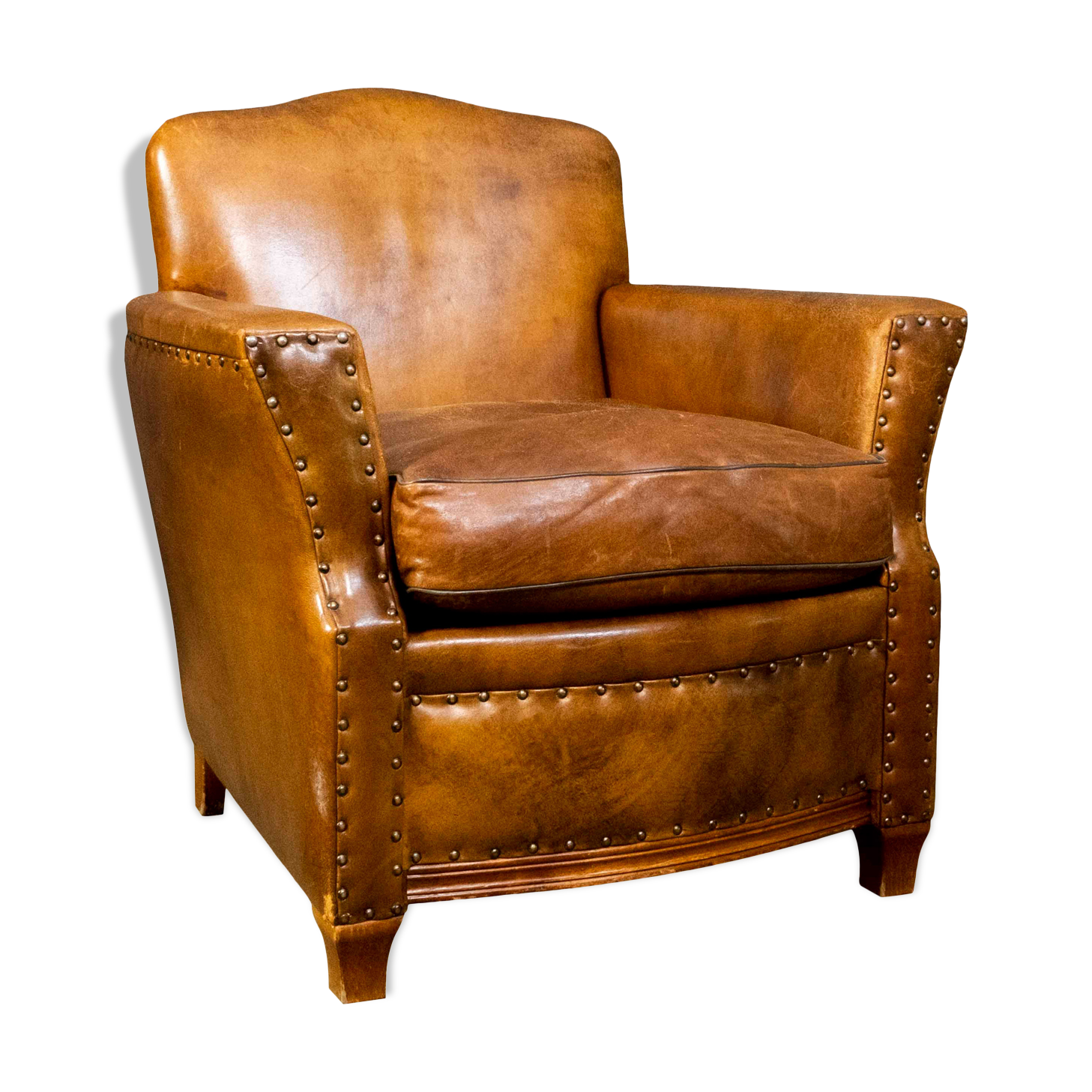 Art Deco club armchair made of Dutch Sheepskin from the 1930s.