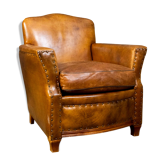 Fauteuil club Art Déco en peau de mouton hollandais des années 1930.