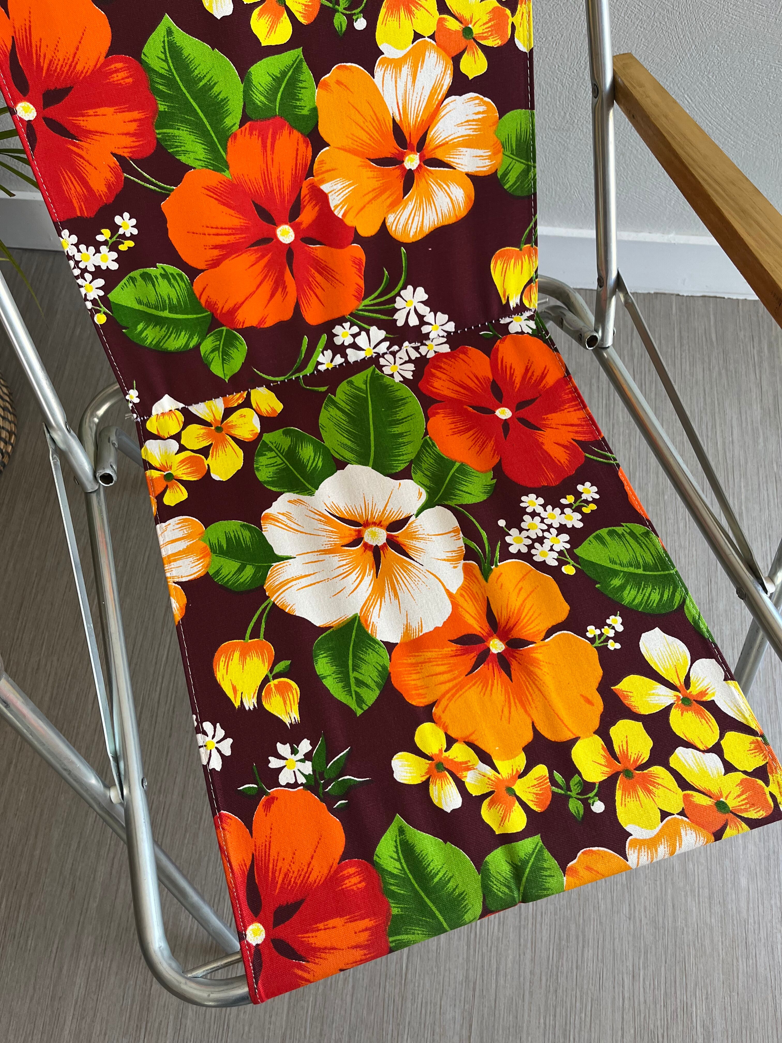 Vintage floral camping chair