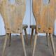 Set of 2 Rustic Primitive Wooden Chairs / Weathered Farmhouse Dining Chairs