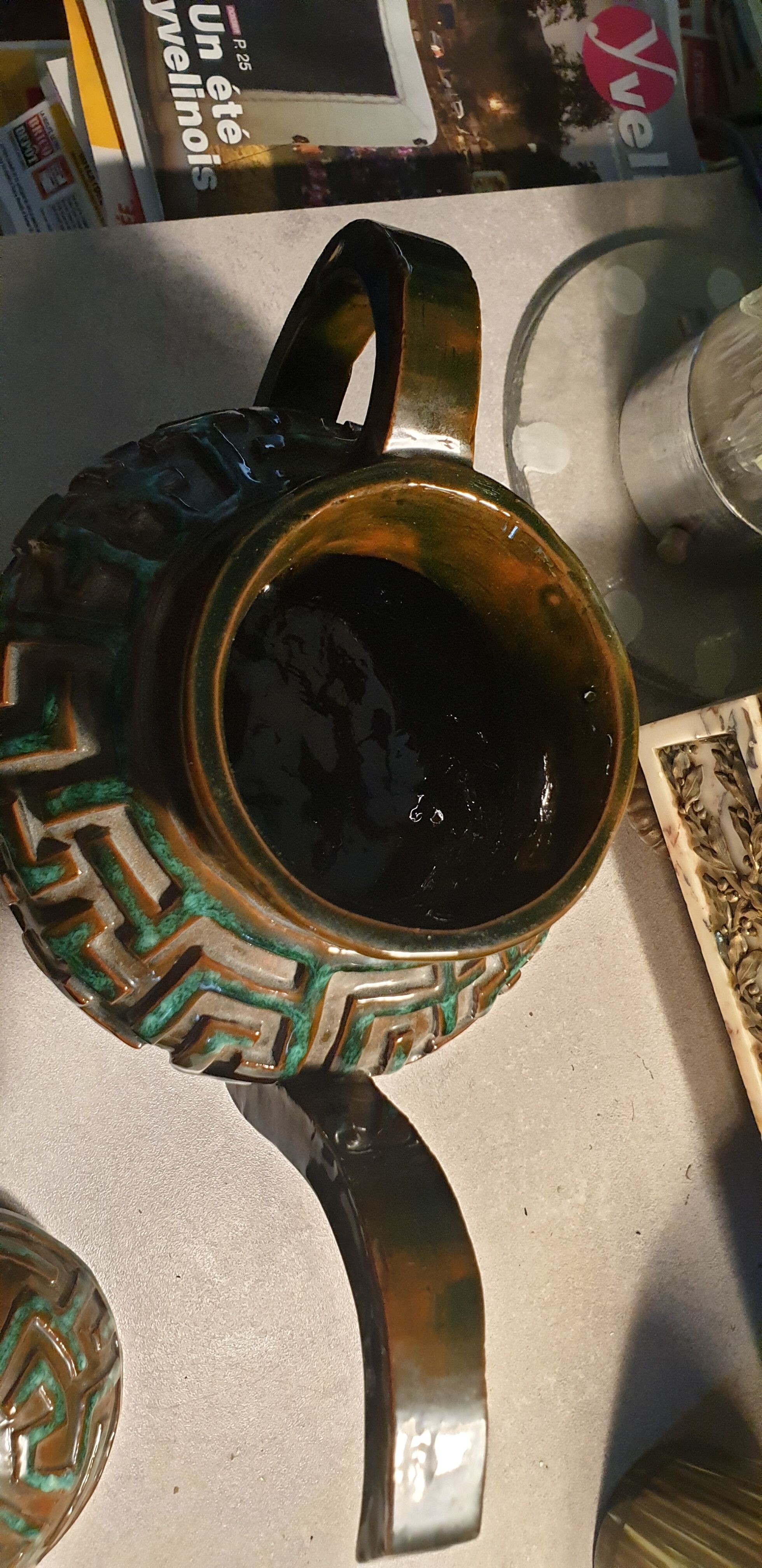 Terracotta teapot signed