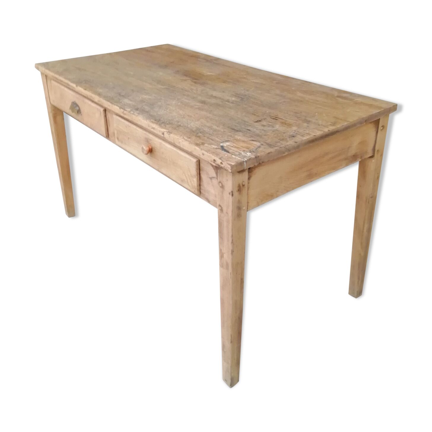 Table de ferme avec 2 tiroirs