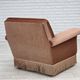 1970s, Danish armchair, salmon pink furniture velour, beech wood.