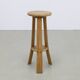 3x Barstools in solid Oak Brutalist, 1970s