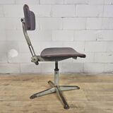 Vintage skai/metal adjustable industrial office chair (40s)