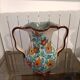 Vase ansé décor floral signé Cerart Monaco