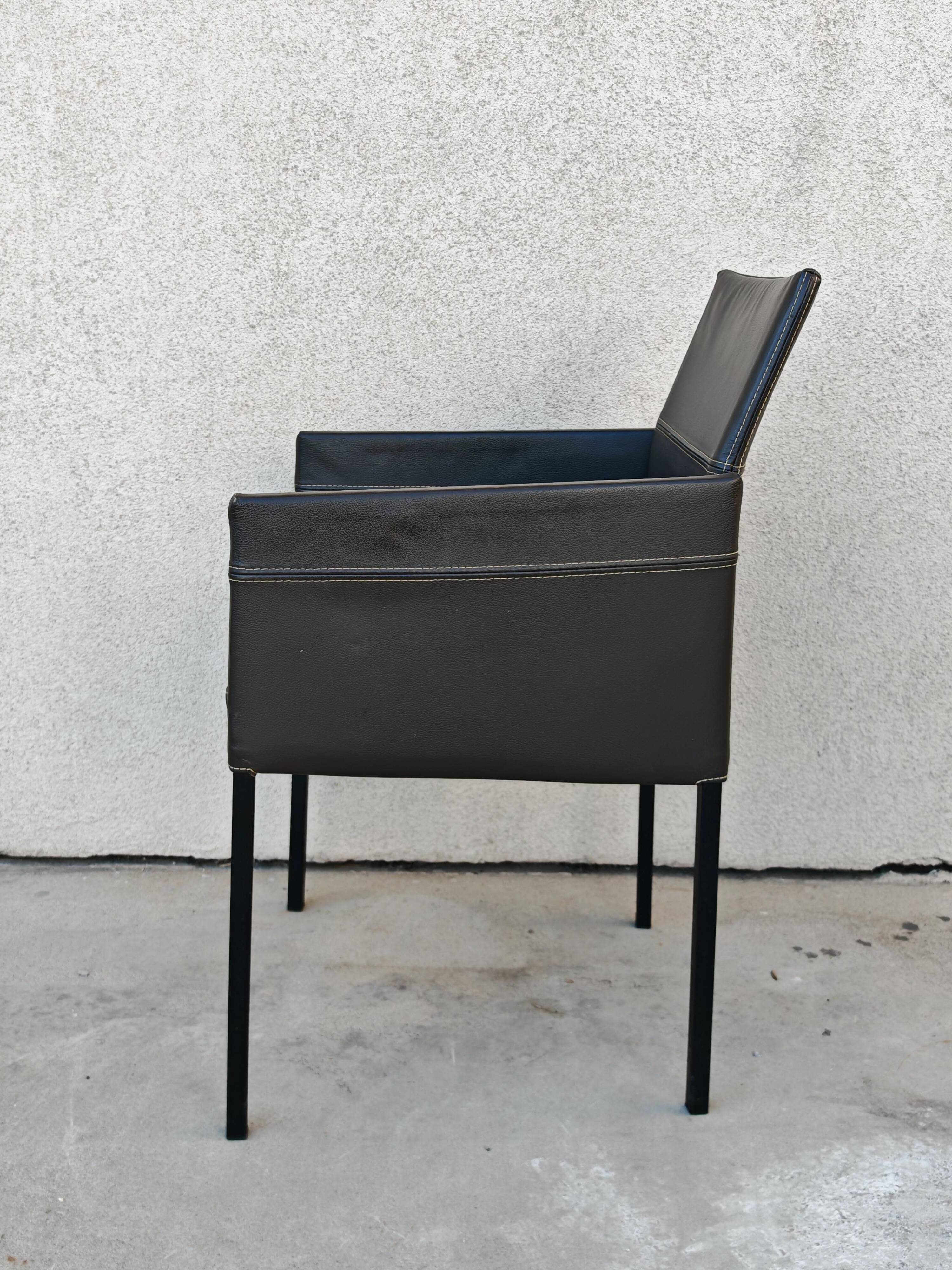 Pair of leather armchairs Texas by Karl Friedrich Förster for KFF