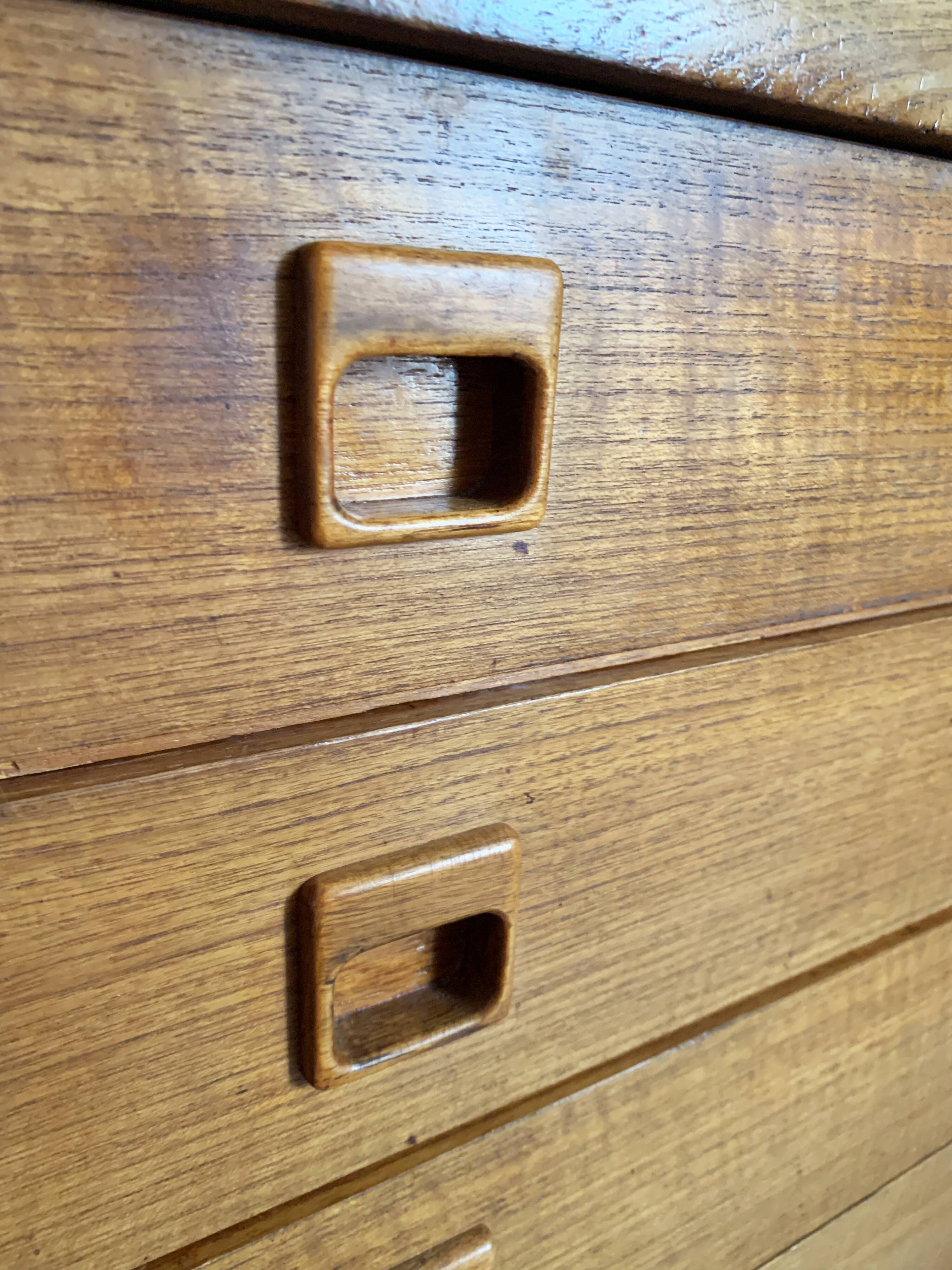 Large Danish vintage row in blond teak from the 60s