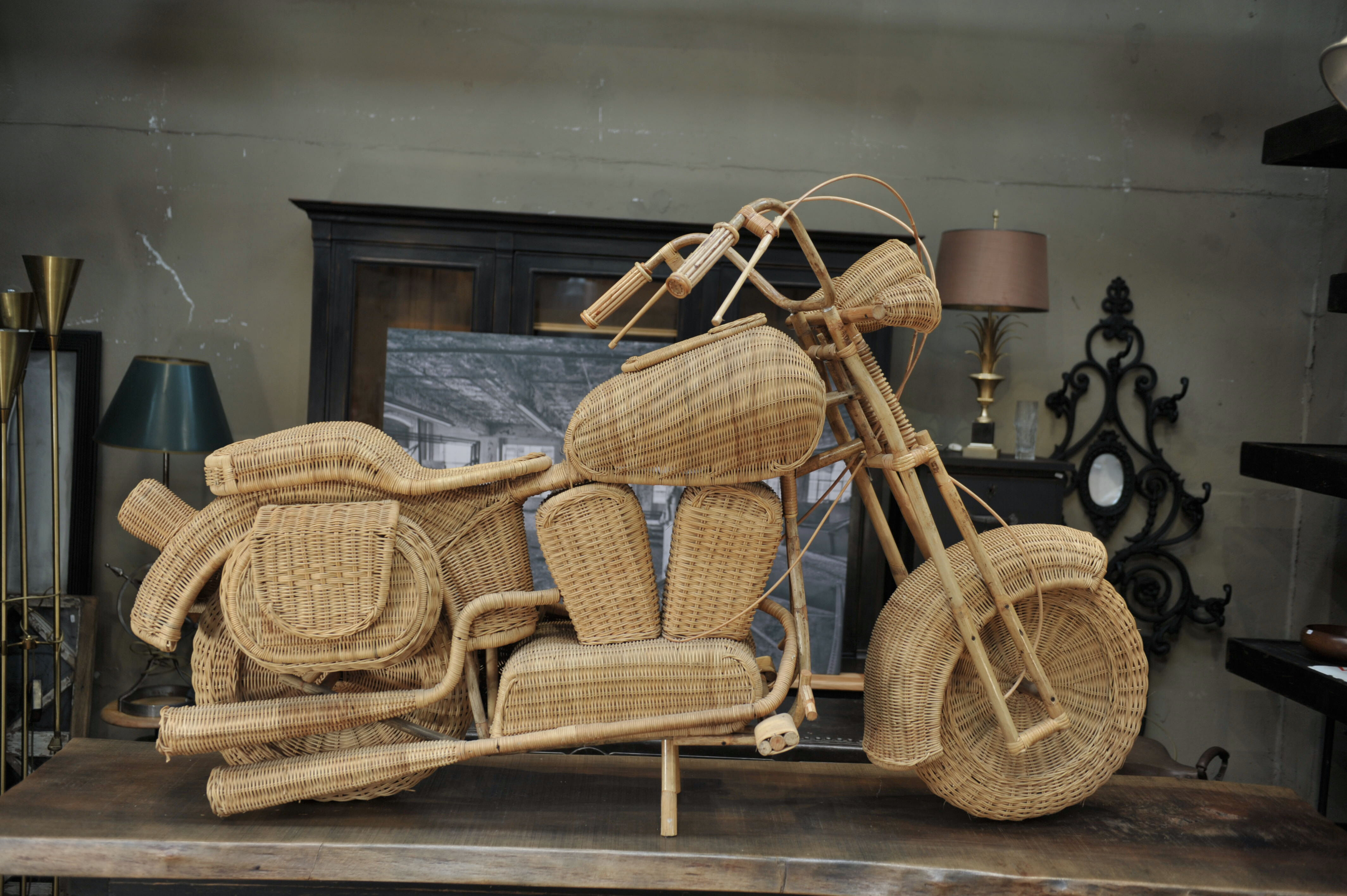 Motorcycle harley davidson rattan 1980