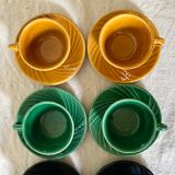 Colorful vintage mugs