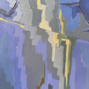 Peinture XL jarre bleue Saunière Audouze