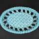Vallauris flat basket in green woven ceramic
