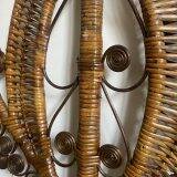 Vintage peacock rattan headboard (150cm)