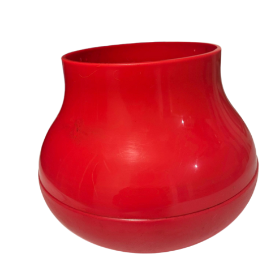 Red plastic vase height