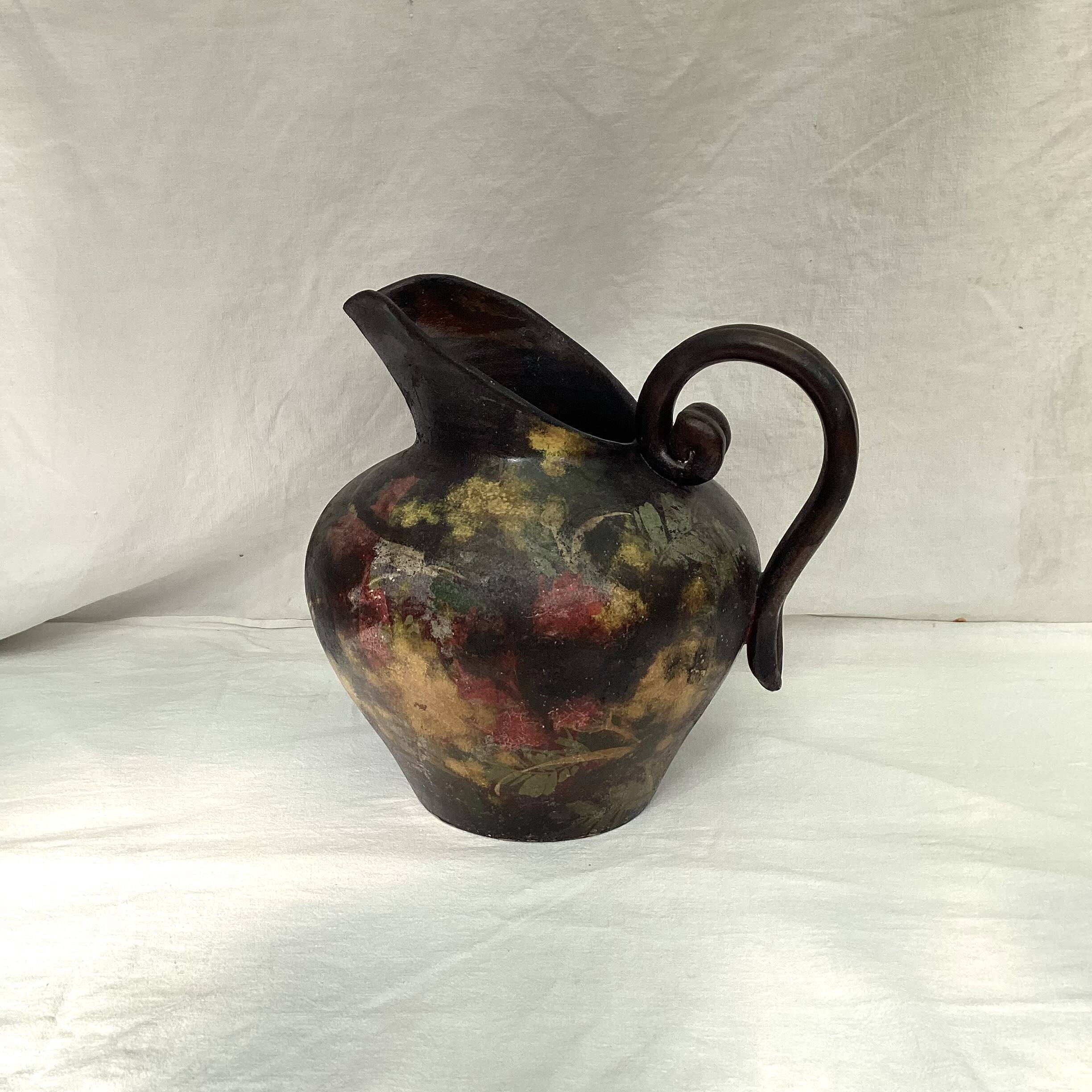 Antique, very large ceramic pitcher signed Vallauris. Dimensions: height - 30cm, maximum diameter - 23cm