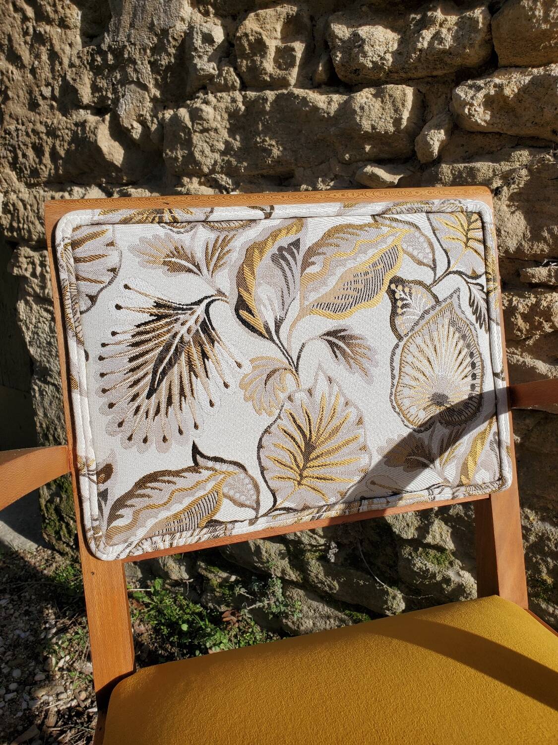 Yellow velvet Bridge armchair